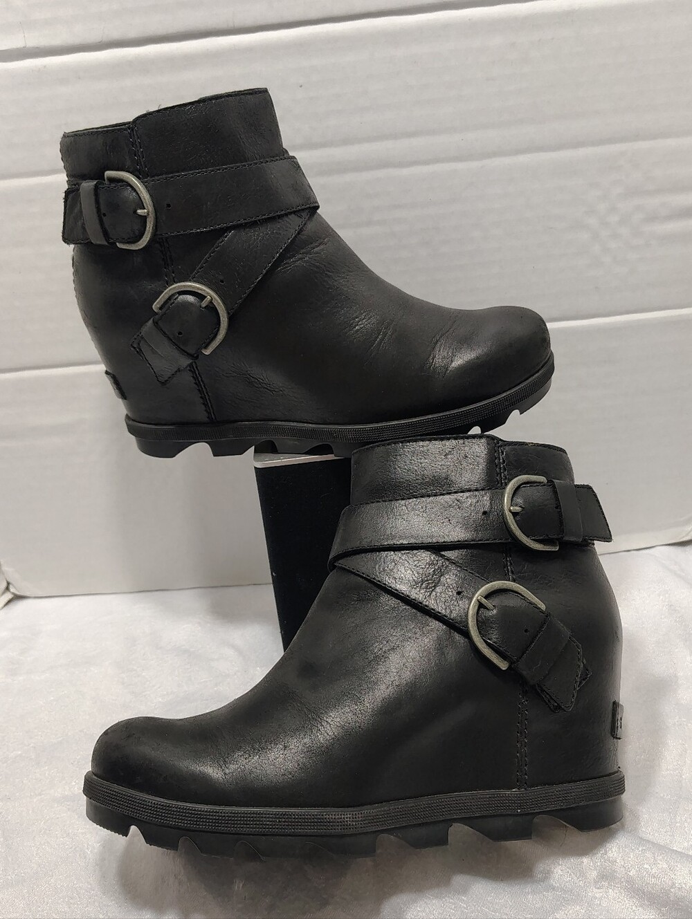 Sorel Joan Of Artic Wedge ll, Women # 8.5 US, Side Buckle Boots